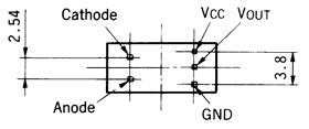 光電開(kāi)關(guān)OS-1101針腳圖（仰視）