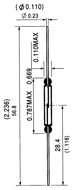 干簧管（磁性開關/磁簧開關）HYR-2003-2尺寸規(guī)格