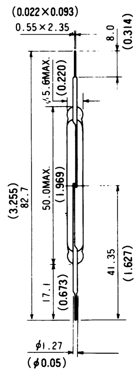 干簧管（磁性開(kāi)關(guān)/磁簧開(kāi)關(guān)）HYR-5007尺寸規(guī)格