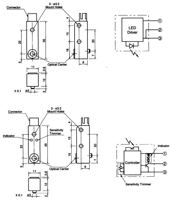 光電傳感器（光學傳感器）OZ-111401尺寸規(guī)格